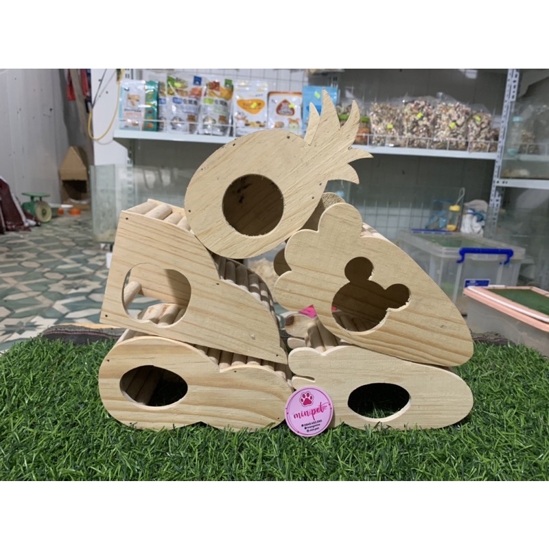 Nhà gỗ tự nhiên đáng yêu cho pet nhỏ