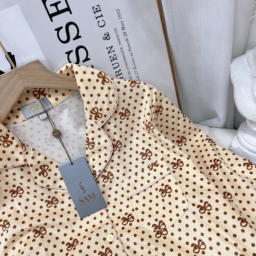Bộ mặc nhà lụa Sam luxury, pijama nhung hàn hot nhất