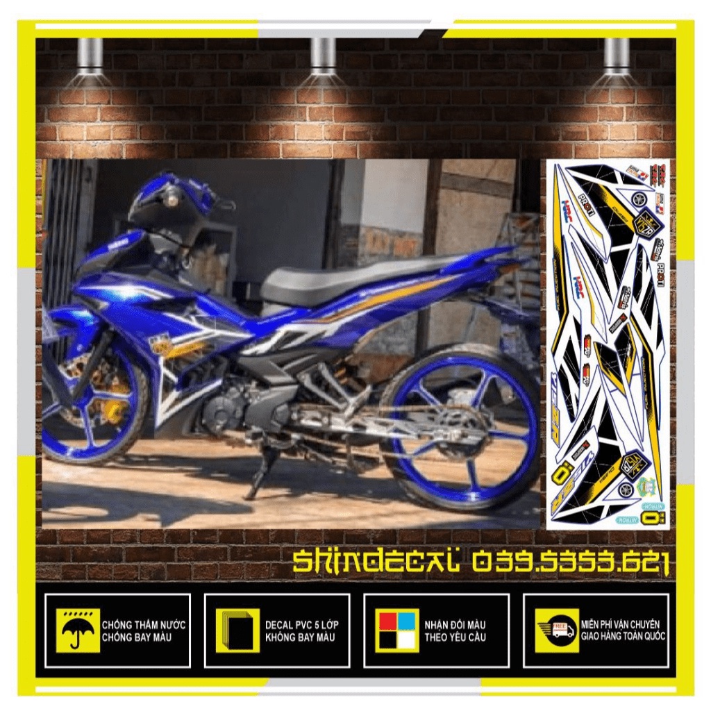 {SÀI GÒN-FREE SHIP] TEM RỜI EXCITER 150 Y15ZR DÁN XE XANH GP