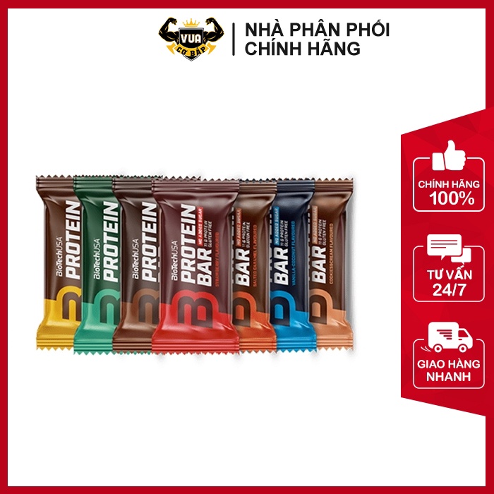 Thanh Bánh Protein Bar BiotechUSA 35g - Có Nhiều Vị