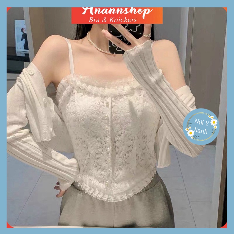 Áo Bra Nữ Ren Hoa 2 Dây Công Chúa Gợi Cảm Tôn Dáng Sexy Quyến Rũ 3029 nội y xanh, chất đẹp, deal tốt