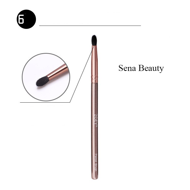 Minaiqi Cọ Trang Điểm Mắt Cán Dài Bằng Gỗ Tiện Dụng Cho Người Mới Bắt Đầu