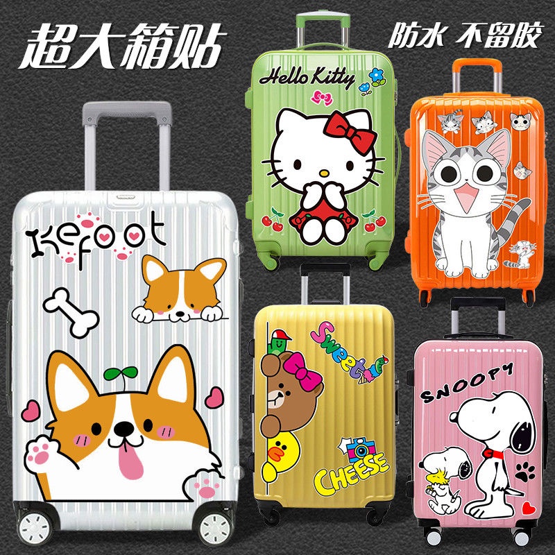 Nhãn Dán Trang Trí Va Li Kéo Hình Mèo Kitty momoko Chống Thấm Nước KT 11.22