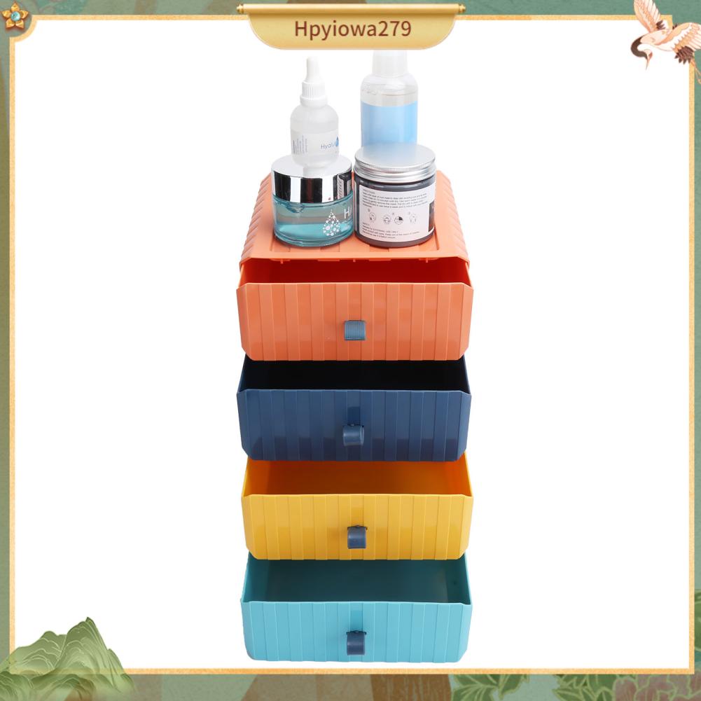 Ilikebag Ngăn kéo 4 cái Hộp lưu trữ bằng nhựa Bàn tổ chức có thể xếp chồng lên nhau Bộ cho Văn phòng tại nhà