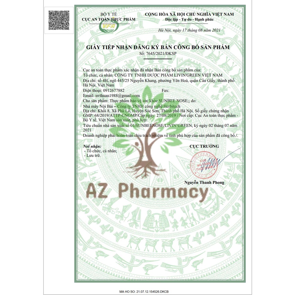 Sunbee Nose Thông mũi, Siro giúp giảm tiết dịch mũi, thông mũi, hỗ trợ giảm viêm mũi, viêm xoang - Lọ 100ml