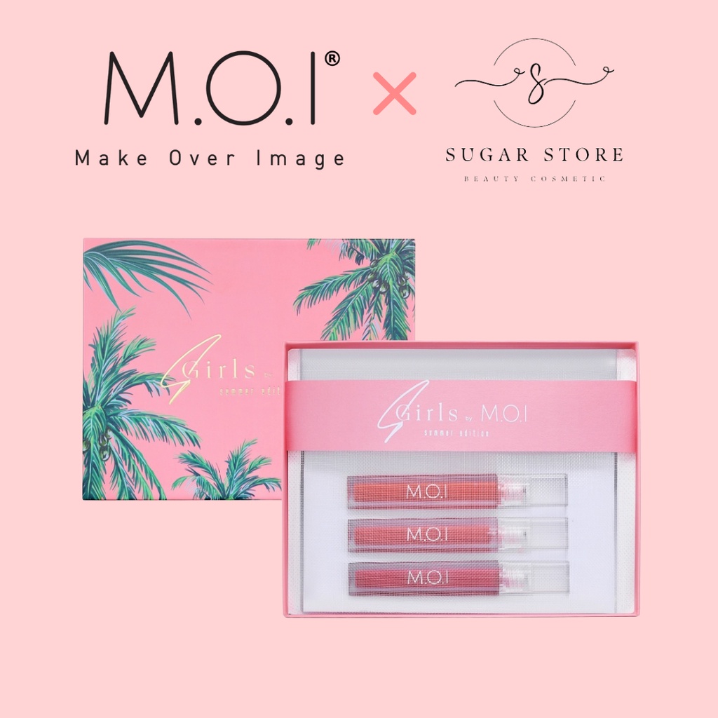 Set 3 son kem lì Sgirls by M.O.I chất nhung lì, mềm môi, bám mịn, nhiều dưỡng 4g