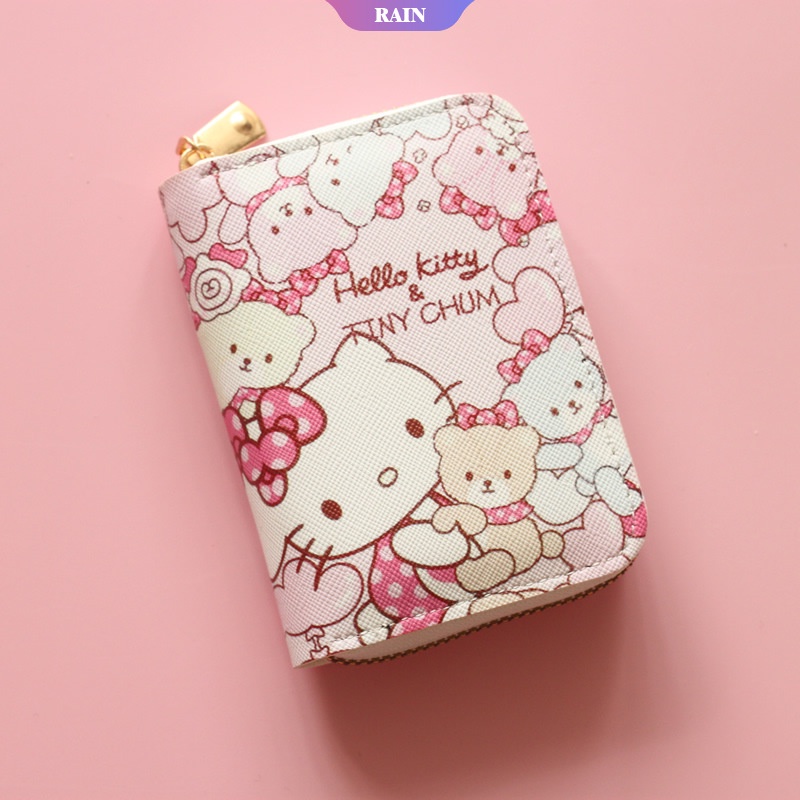Ví Da PU Đựng Tiền Xu / Thẻ Đa Năng Hình Hoạt Hình Sanrio Kawaii Hello Kitty Cinnamoroll Dễ Thương