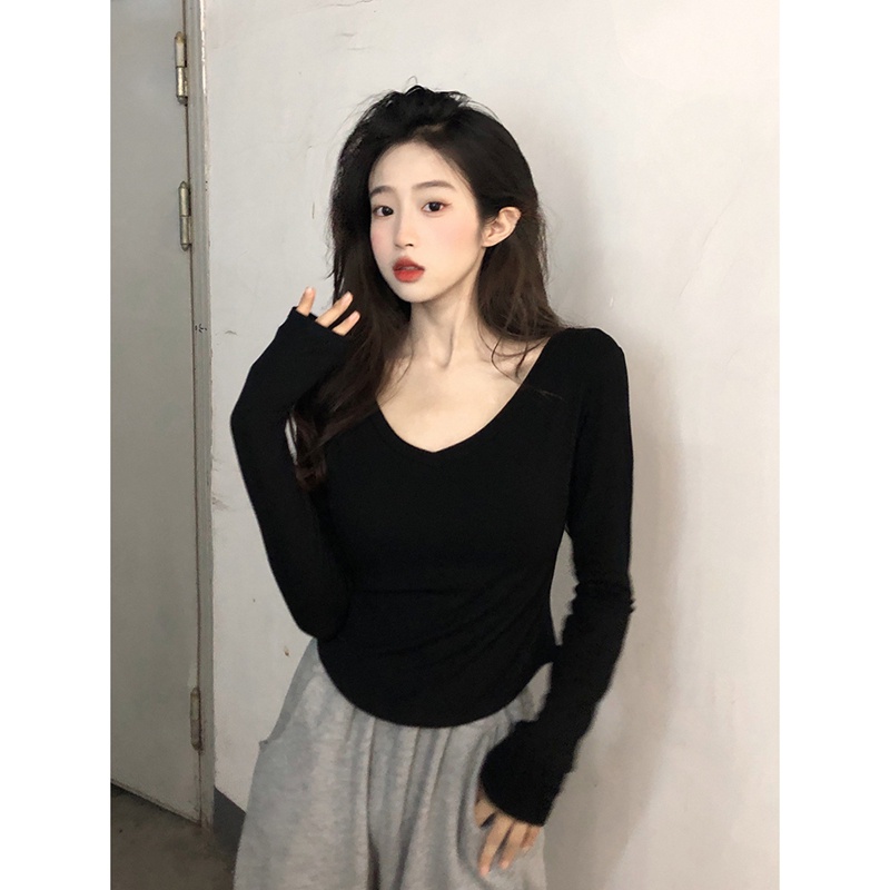NRVP Áo Thun Nữ Dài Tay Phong Cách Hàn Quốc Mới 2023