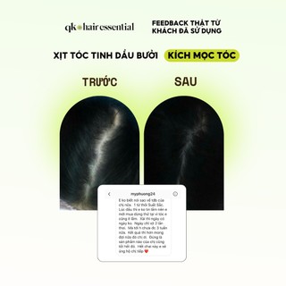 XỊT TÓC TINH DẦU BƯỞI HANDMADE QK