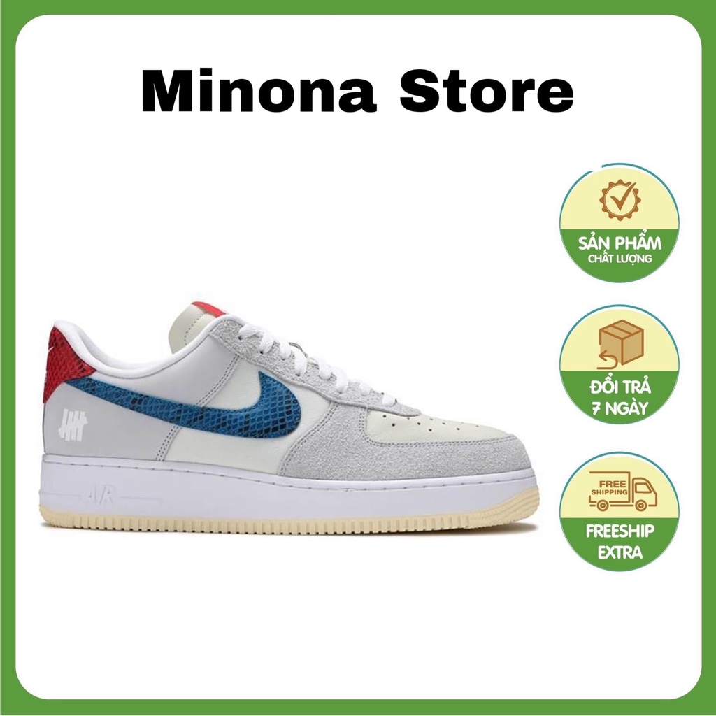 Giày thể thao AF1 Duck Vệt Xanh, Giày Air Force 1 Low SP Undefeated 5 On It Dunk vs. AF1 New 2022 Full Box Bill Tặng Dây