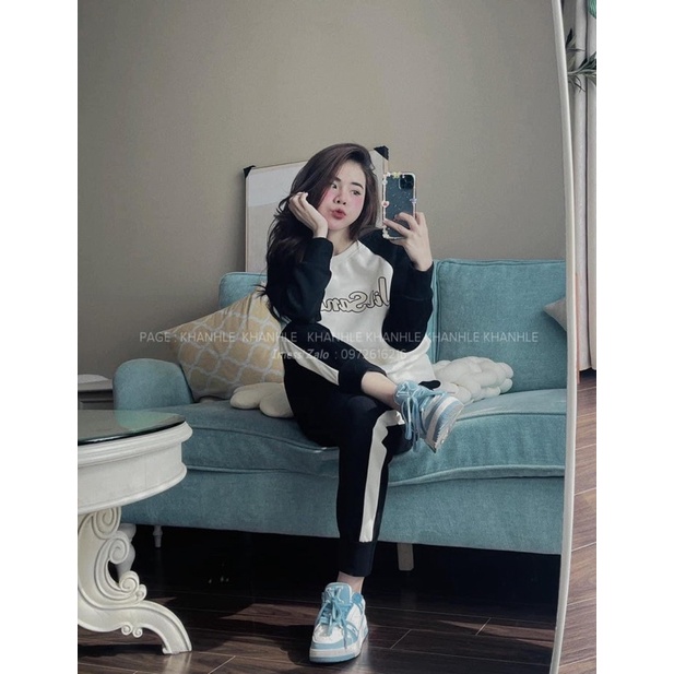 BỘ NỈ PHỐI TAY 2 MÀU JISANDER CỰC XINH