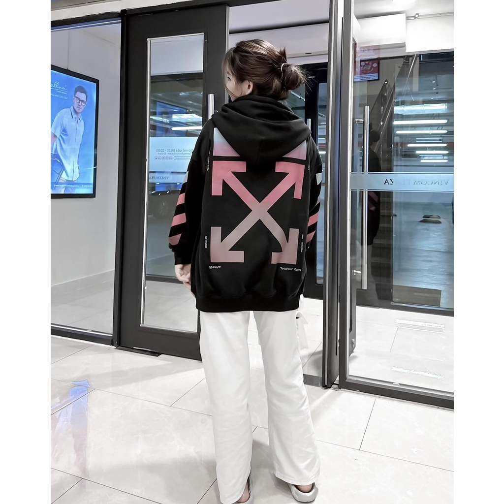 Áo Hoodie Zip Off White Gradient Phối Màu Chất Áo Nỉ Bông Chính Phẩm Dày Dặn 800-900 gram Form Âu