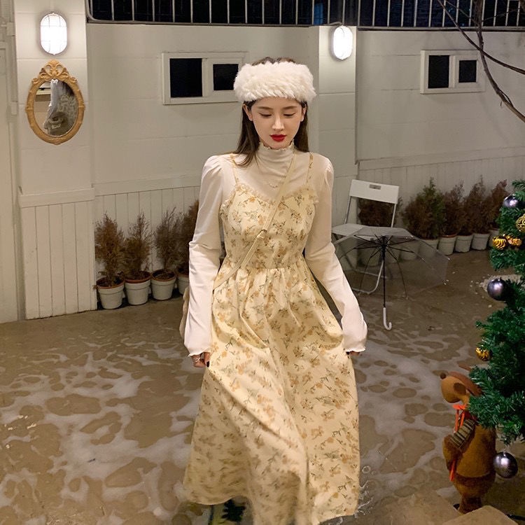 H.A.N STORE  CÓ SẴN - Váy/ Đầm yếm tiểu thư dài hai dây may ren siêu xinh - 3 ẢNH THẬT Ở CUỐI