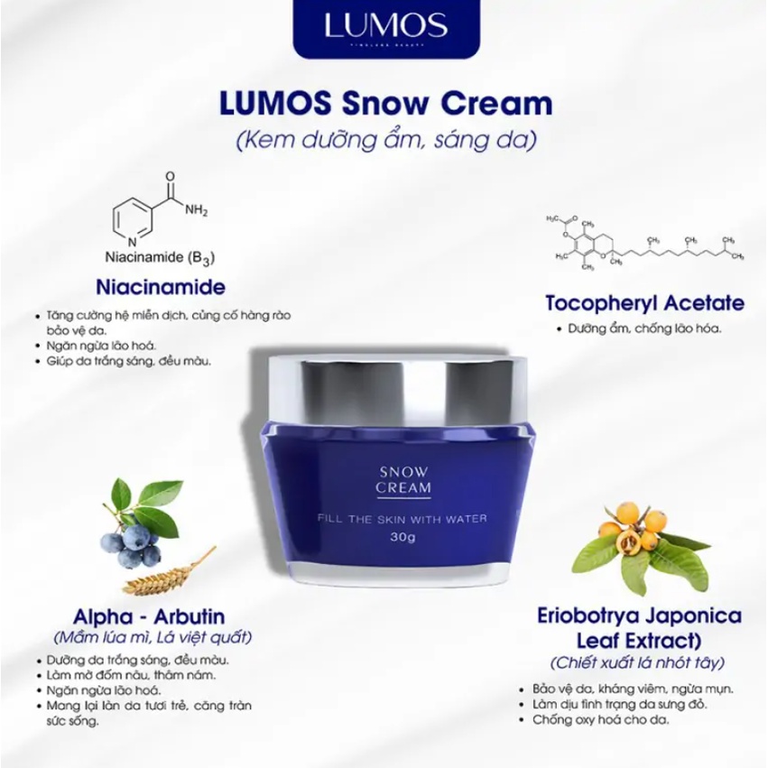 Lumos Snow Cream - kem Dưỡng Ẩm Sáng Da 30g
