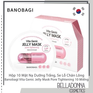 Hộp 10 Mặt Nạ Giấy Dưỡng Trắng, Se Khít Lỗ Chân Lông Banobagi Vita Genic Jelly Mask Pore Tightening 30ml x 10 Miếng