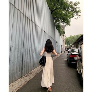 💚 ĐẦM MIDI NUDE ỐNG XẾP NGỰC