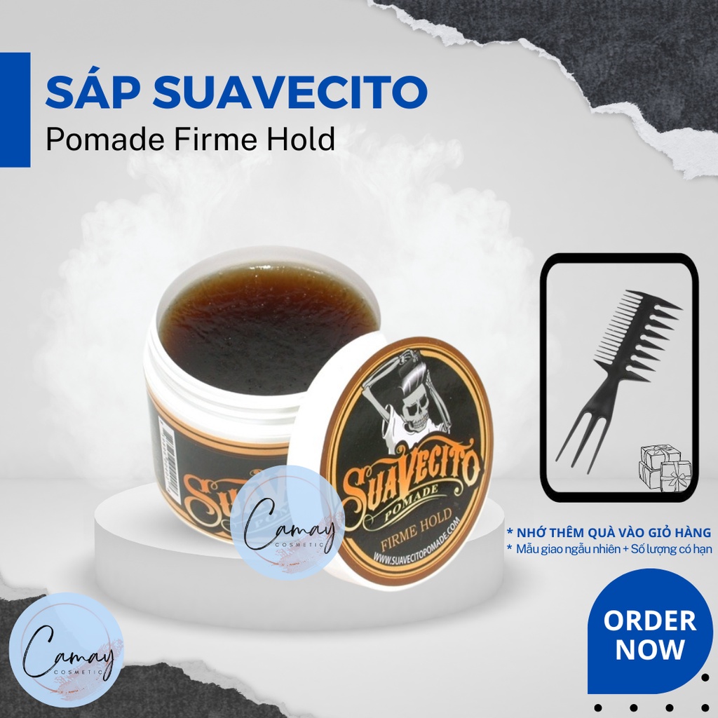 Sáp Vuốt Tóc Nam SUAVECITO Firme (Strong) Hold Pomade - dễ dàng tạo kiểu, tạo độ bóng cao