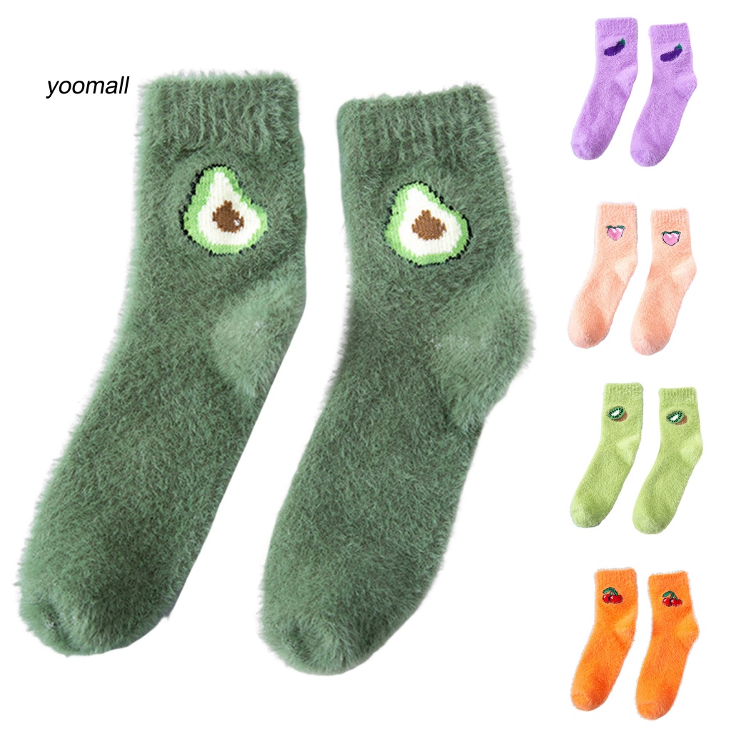 1 Đôi Vớ Dày Giữ Ấm Mùa Đông Mang Trong Nhà / Ngoài Trời Dành Cho Nữ