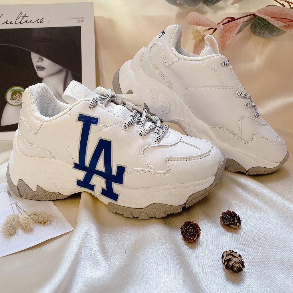 Siêu Phẩm Giày Thể Thảo Sneaker MLB LA Xanh Trắng Đế Tách Lớp SIêu Xinh Cao Cấp Ảnh Thật