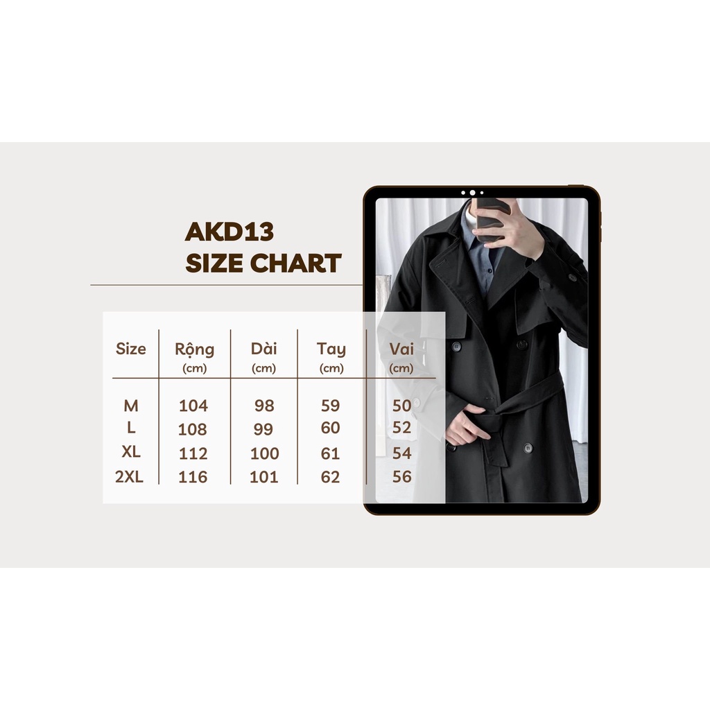 Áo Khoác Mangto Có Đai Dáng Dài Dành Cho Nam Chất Liệu Kaki Dạ Đẹp Và Cá Tính