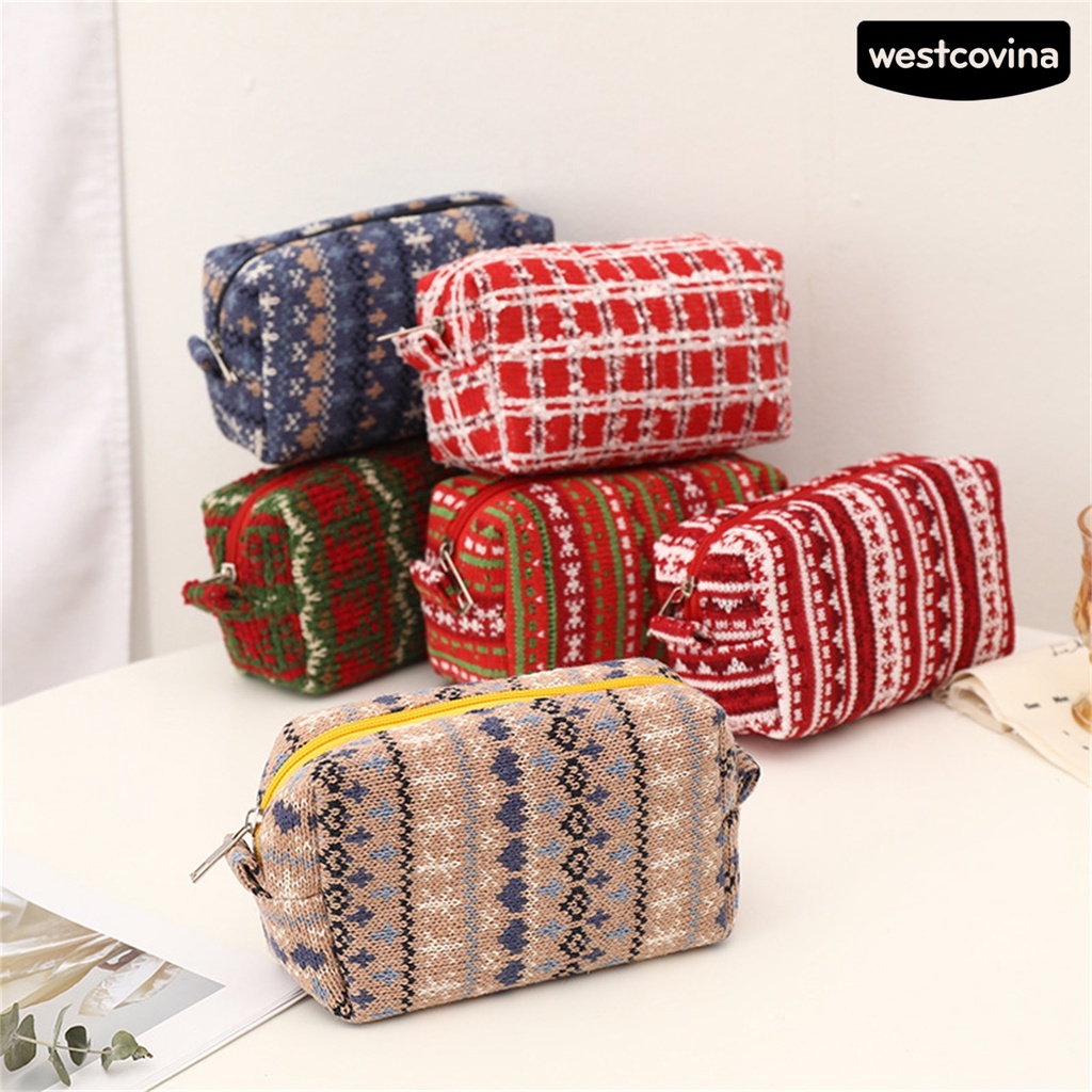 [Hot]☃Túi Đựng Đồ Trang Điểm Sức Chứa Lớn Chống Bụi Phong Cách Giáng Sinh Cho Nữ