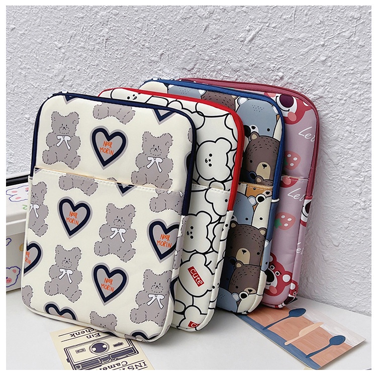 Túi Đựng Laptop / Máy Tính Bảng Họa Tiết Hoạt Hình Gấu / Dâu Tây Kiểu Nhật Hàn Dễ Thương Cho 10 11 13 inche