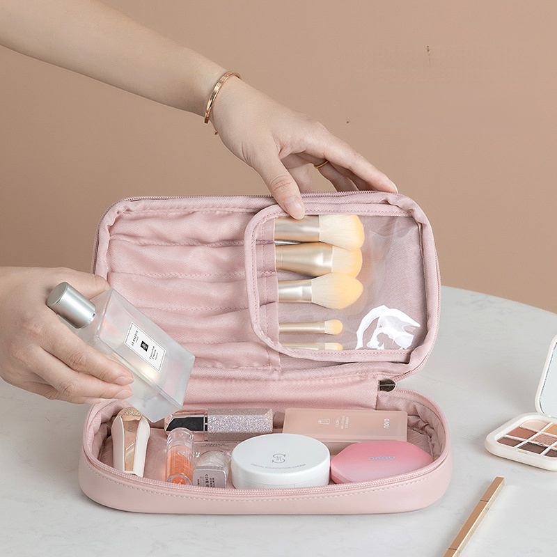 Túi Da PU Cao Cấp Đựng Mỹ Phẩm Cỡ Lớn Tiện Dụng