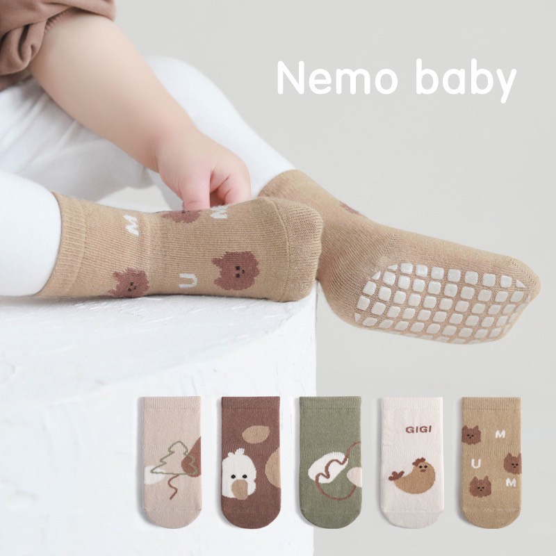 Tất/vớ chống trơn trượt cho bé họa tiết đáng yêu nhãn NEMO BABY chất vải thoáng khí TL04