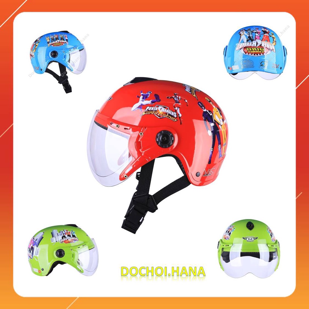 Nón Bảo Hiểm Cho Bé 3-7 Tuổi (vòng đầu 50cm) - HÀNG TỐT - An toàn cho bé, có kính, kiểu dáng đẹp, mẫu Siêu nhân..