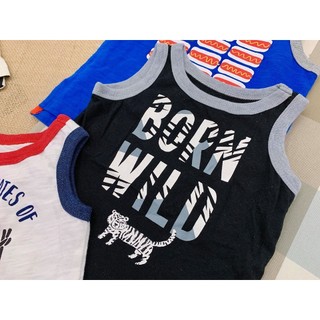 [3-10kg] Áo Thun  Bé trai - Đen Born Wild