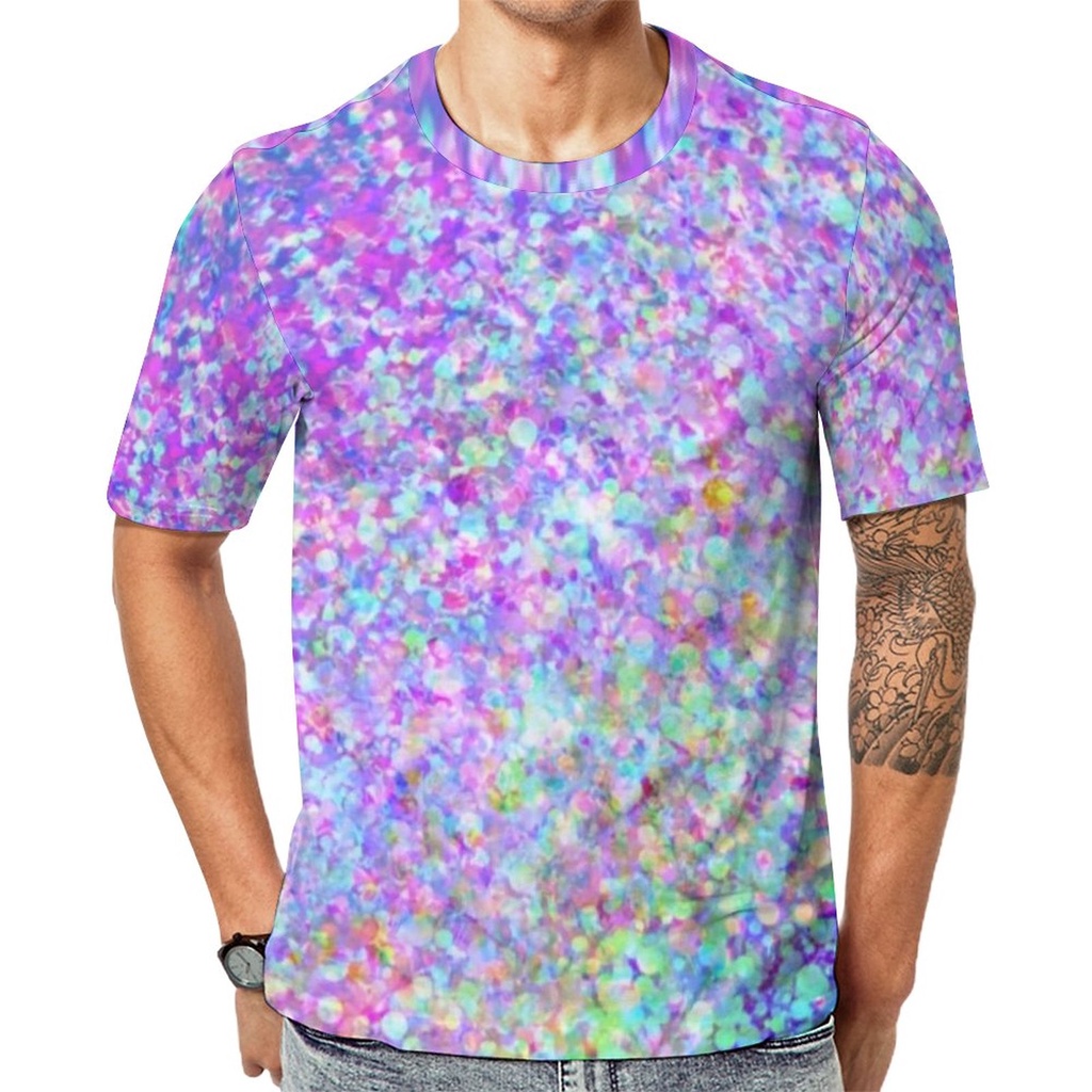 Áo Thun Tay Ngắn Đính Sequin Lấp Lánh Thời Trang Đường Phố Cho Nam