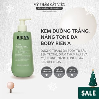 Kem dưỡng trắng da body Rien'a, dưỡng trắng bật tone cải thiện thâm sạm vùng lưng, chân tay - 250ml