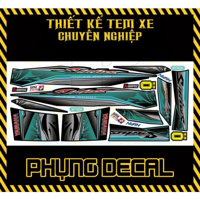 FREE SHIP + SALE SỐC +DECAL PVC 5 LỚP CHẤT LƯỢNG CAO Tem rời sirius xanh đen