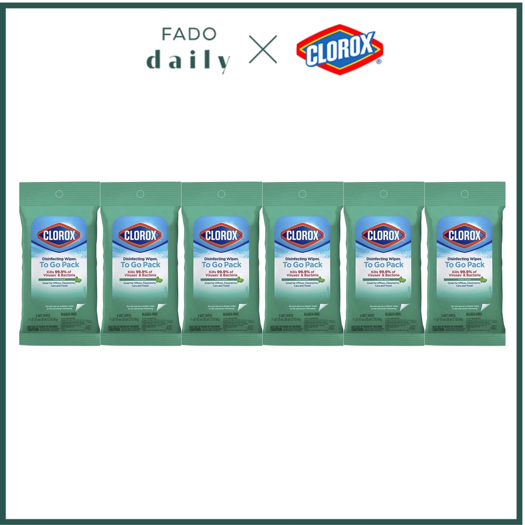 Set 6 Gói Khăn Khử Trùng Clorox Disinfecting Wipes, Fresh Gói 20 Tờ (135G)