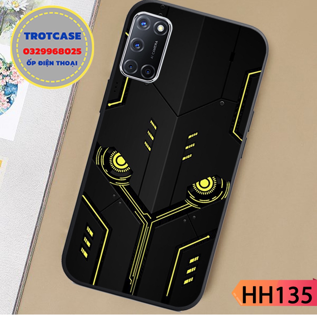 Ốp lưng điện thoại Oppo A52 / Oppo A92 - hình kẻ chữ V màu xanh lá và màu vàng siêu đẹp mới nhất in 3D