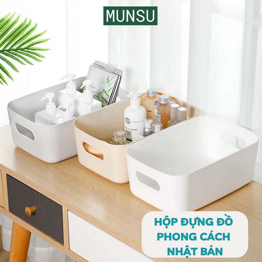 Hộp Đựng Đồ Quần Áo, Mỹ Phẩm, Đồ Trang Điểm Đa Năng Có Tay Cầm Bằng Nhựa Tiện Dụng Cao Cấp Q01