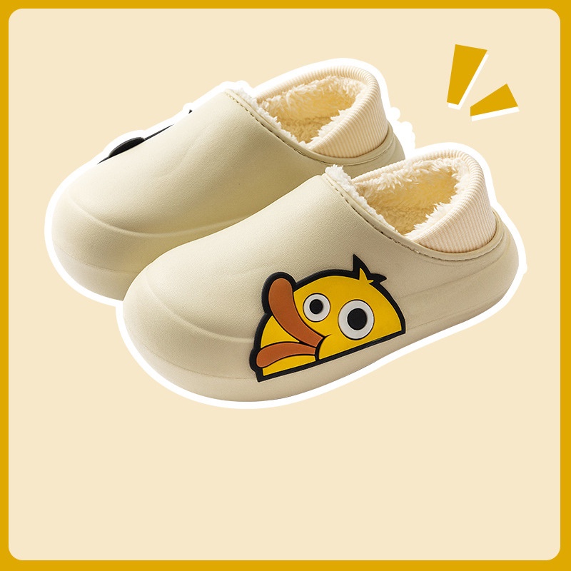 Dép Bông Đi Trong Nhà Đế Dày Chống Trượt Chống Thấm Nước Thời Trang Mùa Đông Cho Cặp Đôi