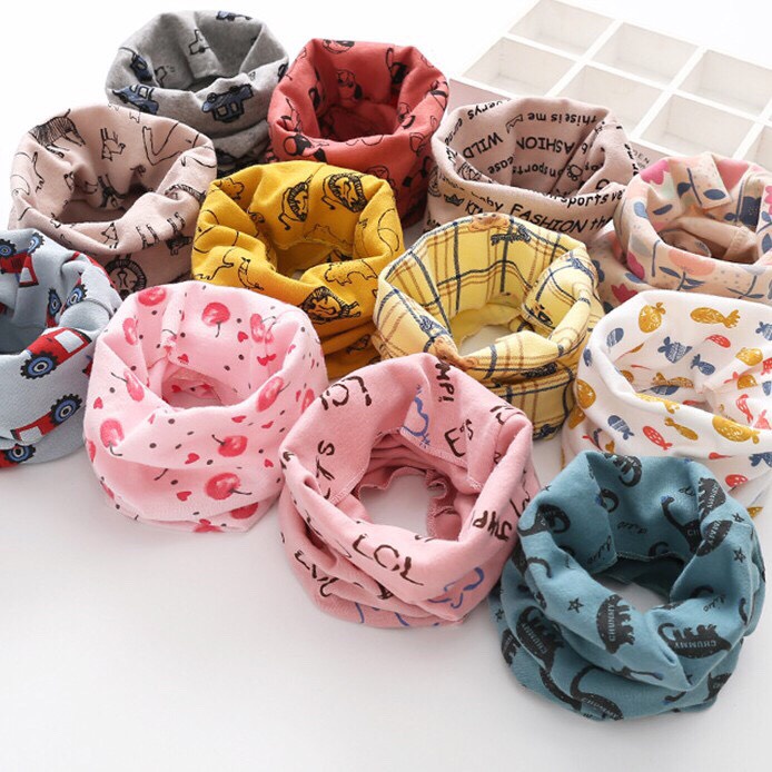 ( Loại đẹp ) Khăn ống cotton giữ ấm cổ thời trang đa năng cho bé trai/gái