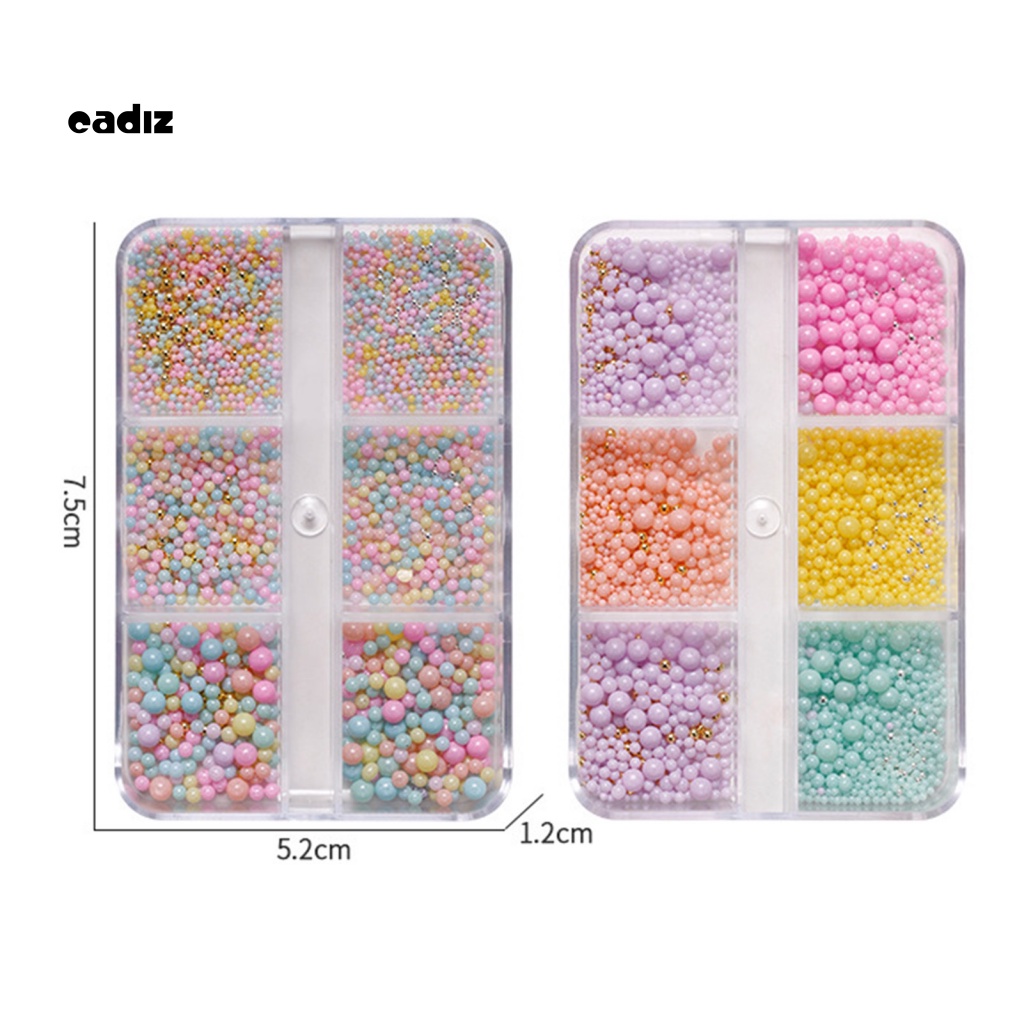 1 Hộp Hạt Tròn Mini 3D Đính Trang Trí Móng Tay