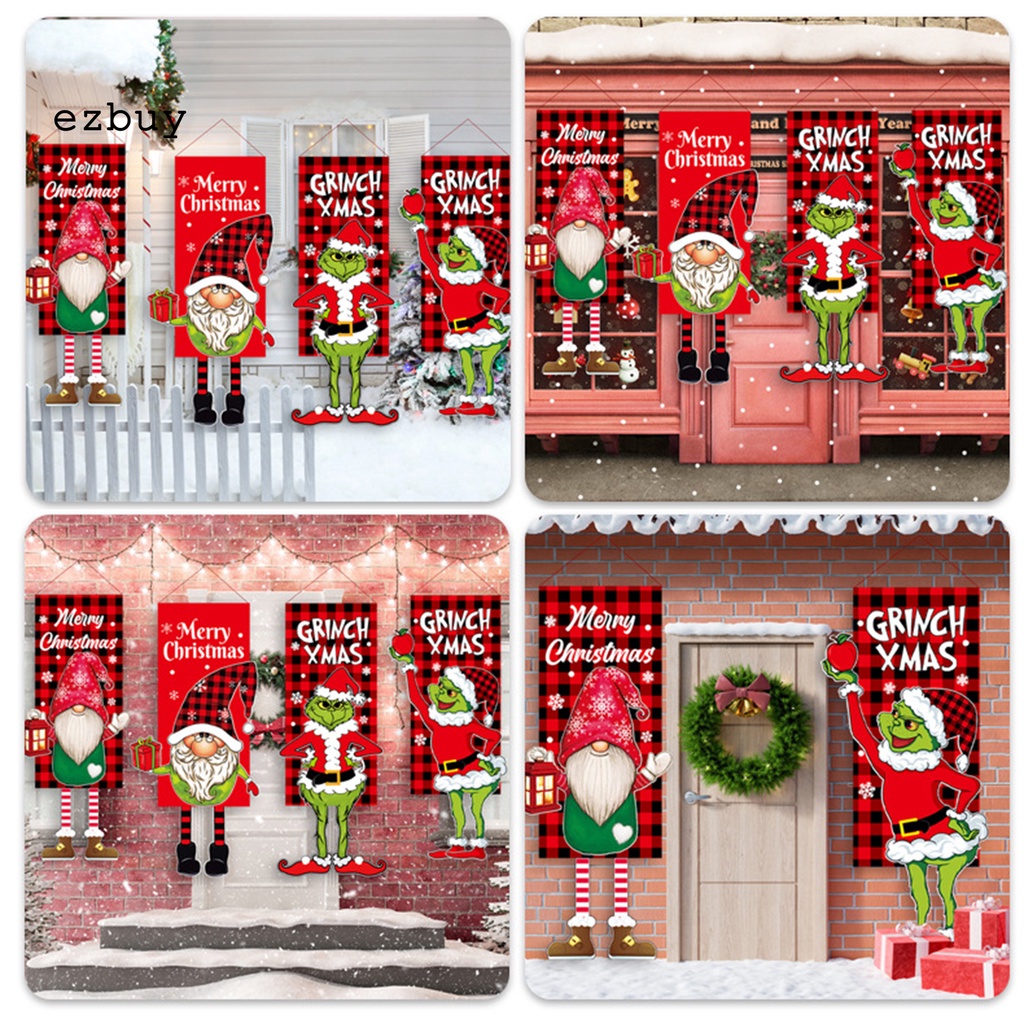 Cờ Treo Trang Trí Giáng Sinh Hình Ông Già Noel Gnome Không Khuôn Mặt Tăng Chiều Cao Tái Sử Dụng Được