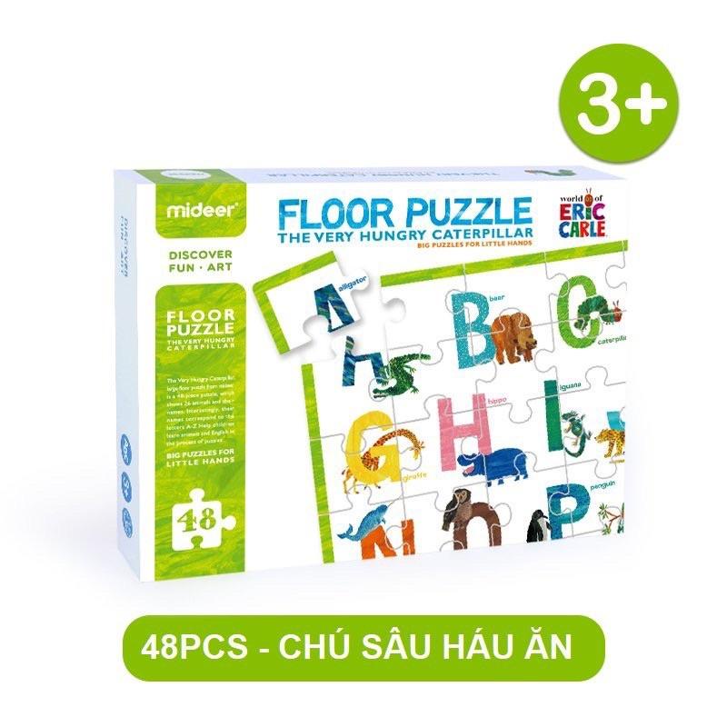 Đồ Chơi Xếp Hình Trải Sàn Floor Puzzle Mideer - Bảng Ghép Chữ Cái Tiếng Anh (Chú Sâu Háu Ăn 48 Mảnh Ghép) - Mộc Nhiên