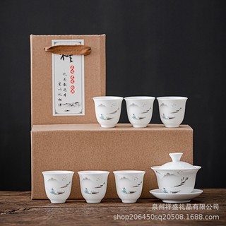 Bộ Chén Khải Sứ Cảnh Đức Trấn Thấu Quang cao cấp