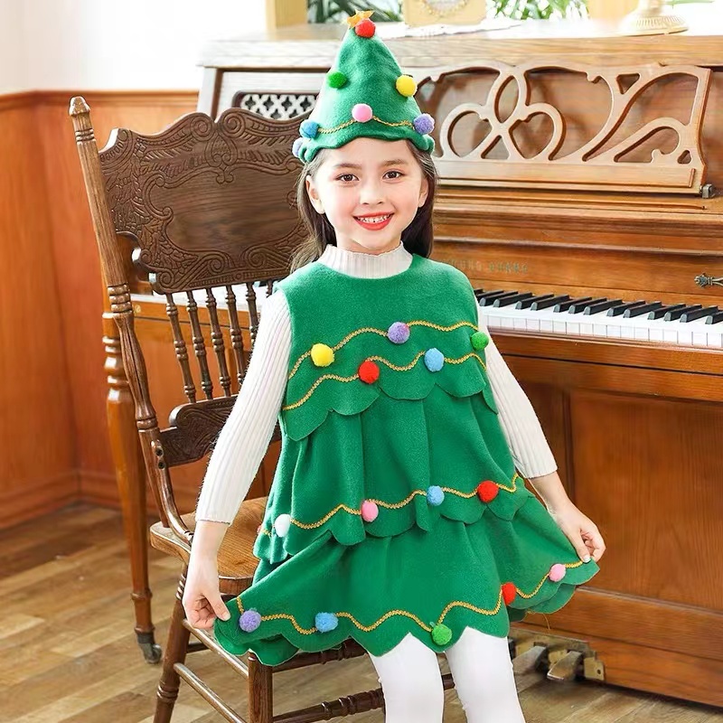 Bộ Đồ Hóa Trang Cây Thông Noel Xinh Xắn Cho Bé Gái FD12410556