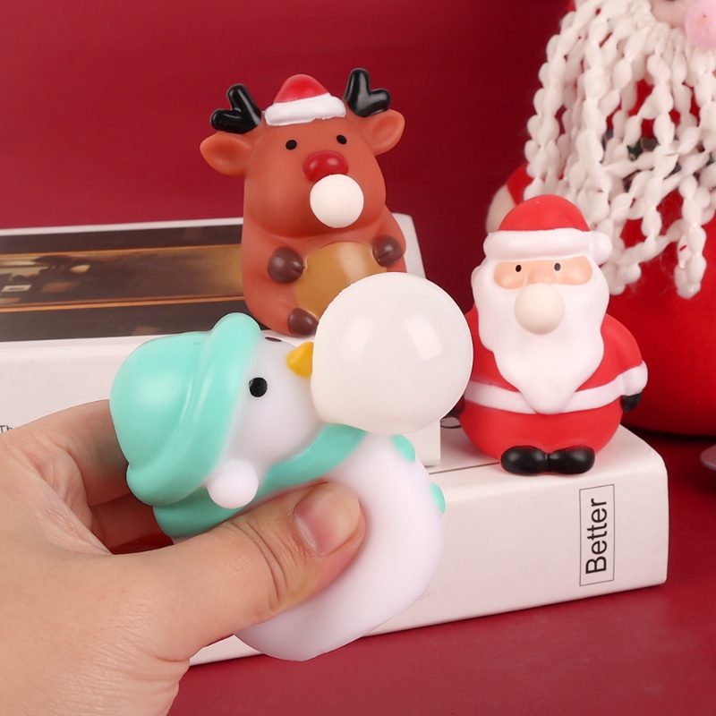 Đồ Chơi Nắn Bóp Đàn Hồi Giảm stress Hình Ông Già Noel Hoạt Hình