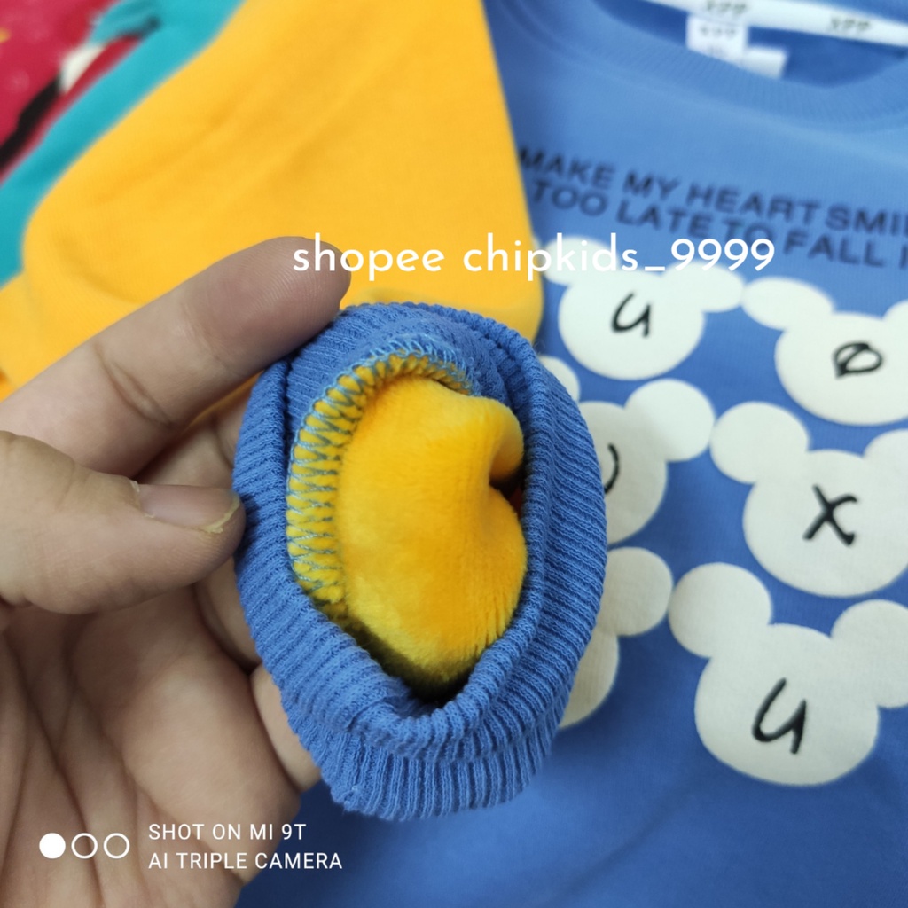 Áo nỉ lót lông nhung hàng Quảng Châu chính hãng siêu dày siêu ấm cho bé