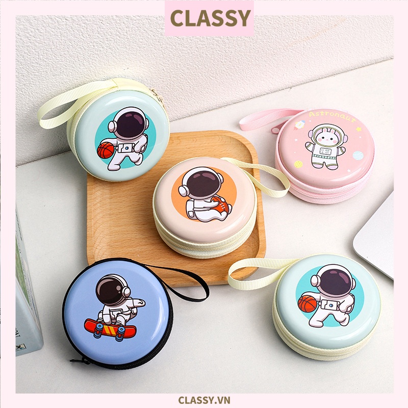 Classy Túi hộp bằng thiếc Đựng Cáp Sạc Tai Nghe Hình Tròn họa tiết Hoạt HÌnh Siêu Tiện Dụng Kích thước: 7cm x 3cm [T260]
