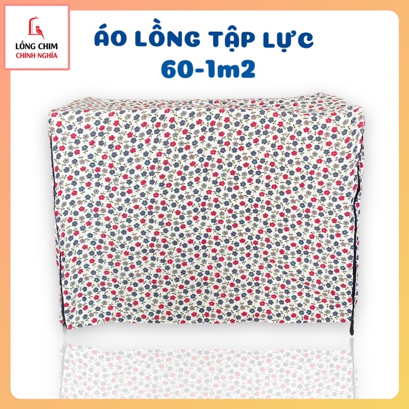 Áo lồng chim tập lực vải hoa, kích thước 60/80/100/120x40x40cm - Phụ kiện lồng chim