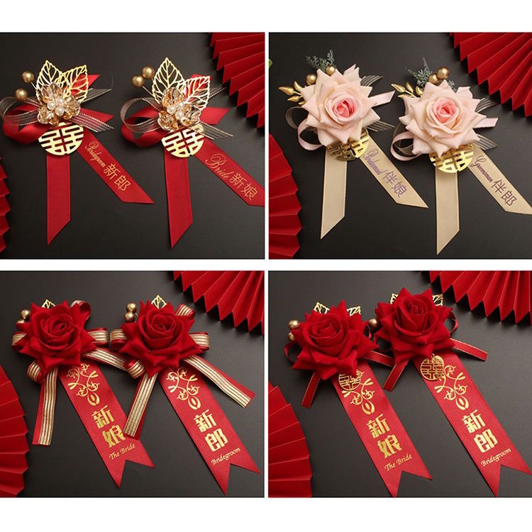 Ghim Cài Áo Phù Dâu / Phù Dâu / Gia Đình Phong Cách Mới Cao Cấp Phù Dâu / Cha Mẹ