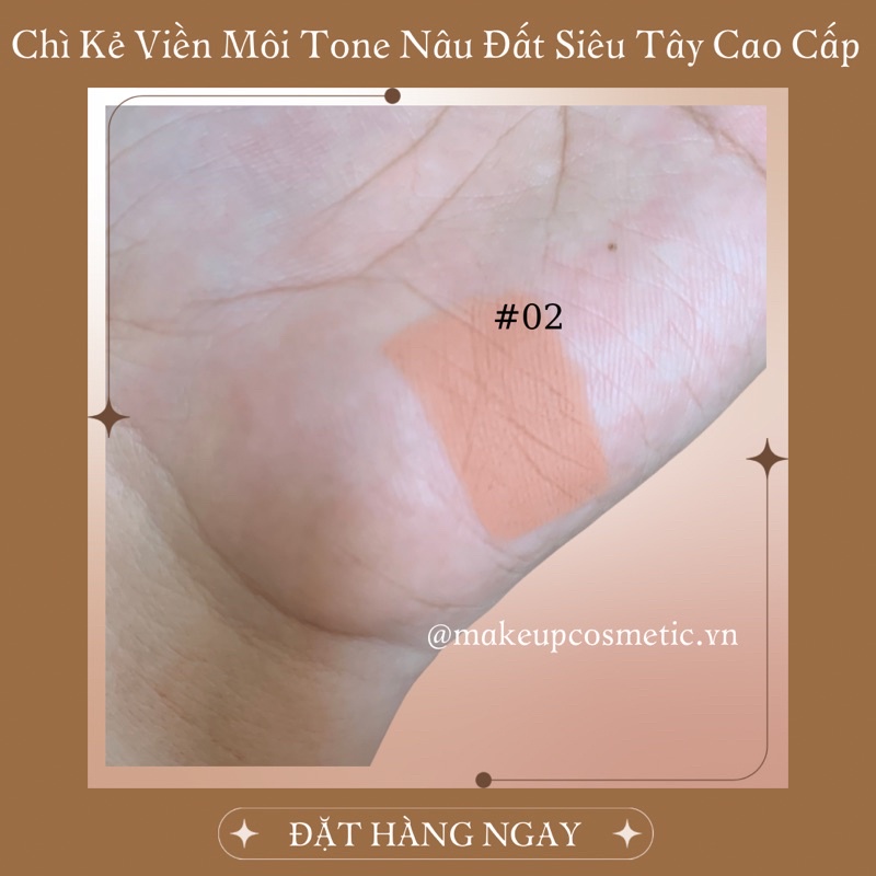 Chì Kẻ Viền Môi Tone Nâu Đất Siêu Tây Cao Cấp