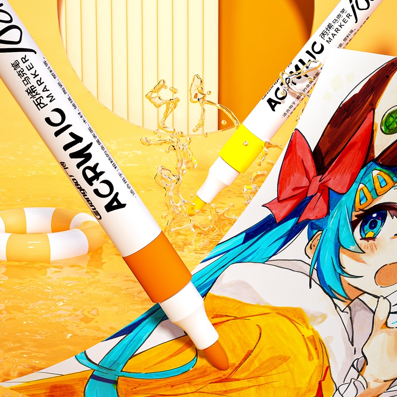 Bút Acrylic Marker Hộp Nhựa - Có Thể Vẽ Lên Nhiều Chất Liệu GUBH02273